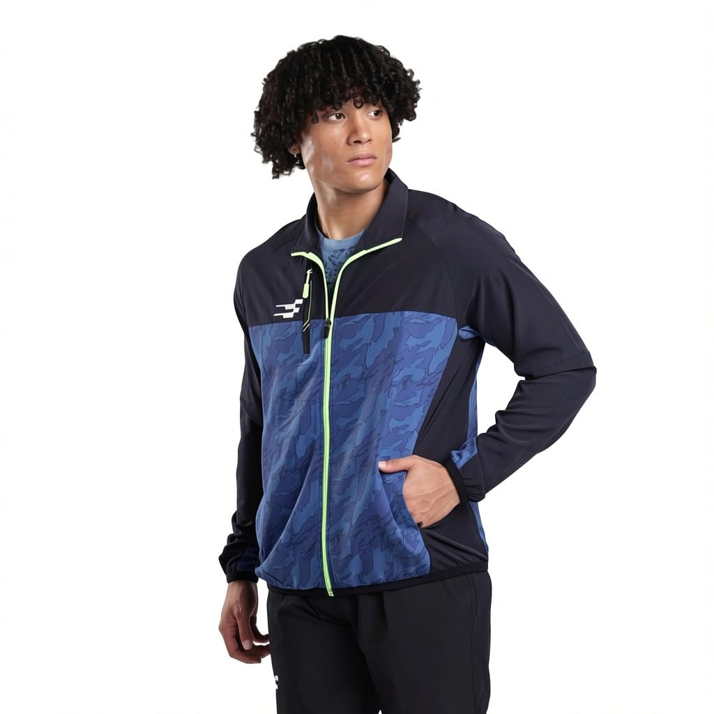 Men's Quantam Track Jacket for Gym & Sports – Stretch Poly-Spandex Training Top, Camo Print Design, Zipper Pocket, Athletic Fit Workout Jacket-picture-32