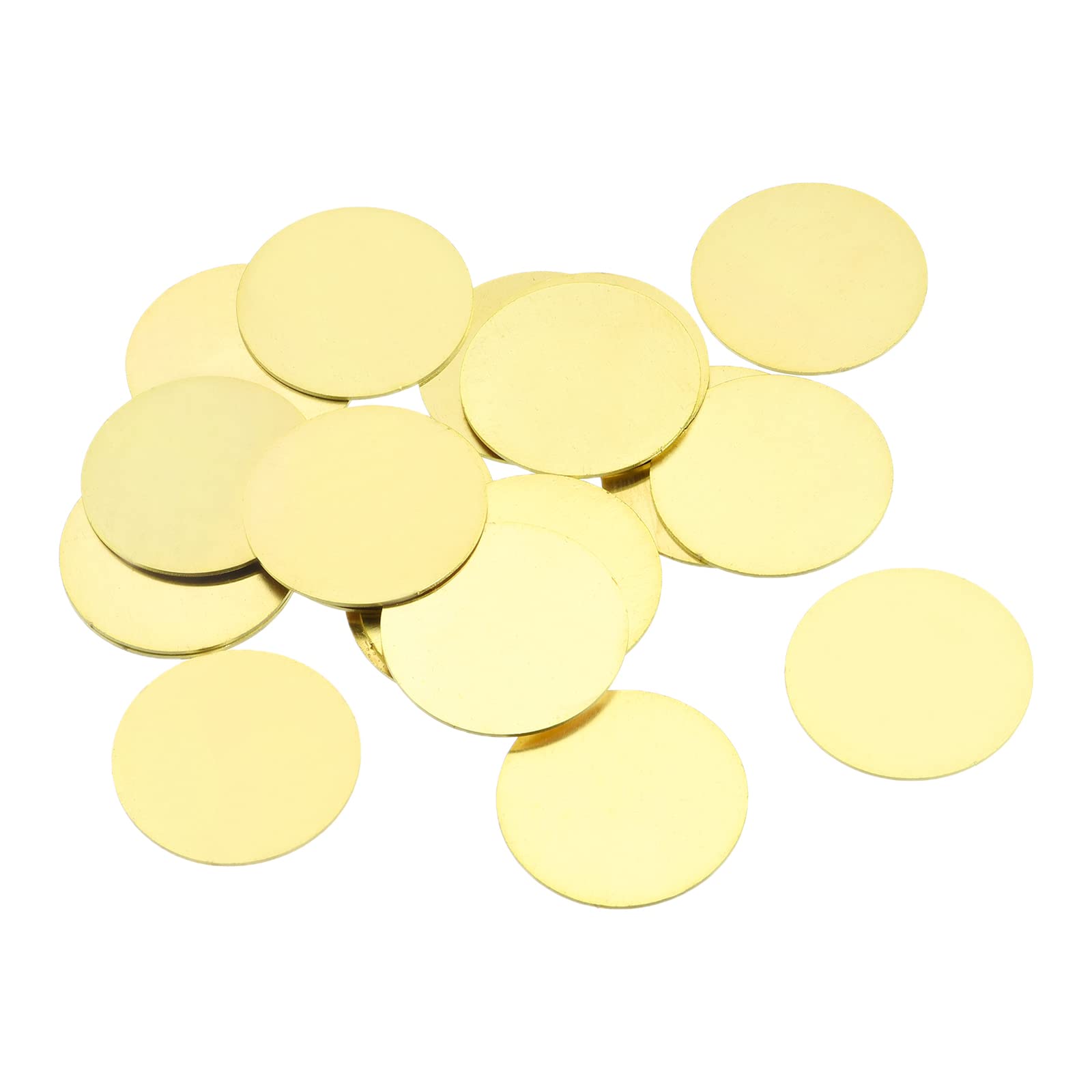 MECCANIXITY Stamping Blank Brass Round DIY Tags Yellow, 32mm/1.26