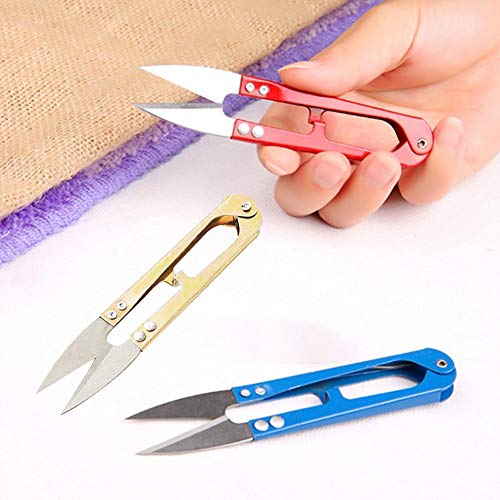 U Sewing Scissors Clippers,Embroidery Thrum Yarn Fishing Thread Beading Cutter,Mini Small Snips Trimming Nipper,Great for Stitch,Craft & DIY Supplies (12 Pcs)