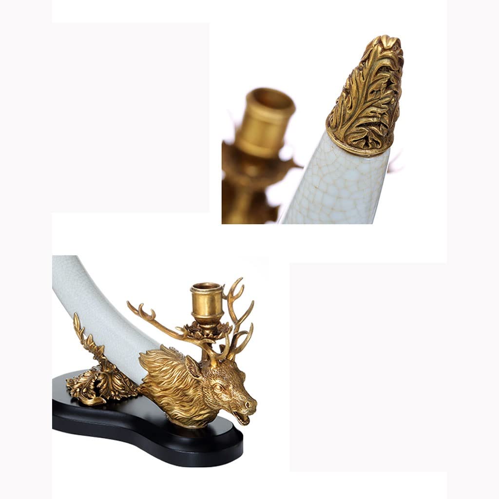 Kerzenhalter, nordischer kreativer Kerzenständer, Ornamente, Keramik mit Kupfer-Kerzenständer, Basteln, Heim-Desktop-Zubehör, Wohnzimmer, Esszimmer, Kerzenhalter, Dekoration
