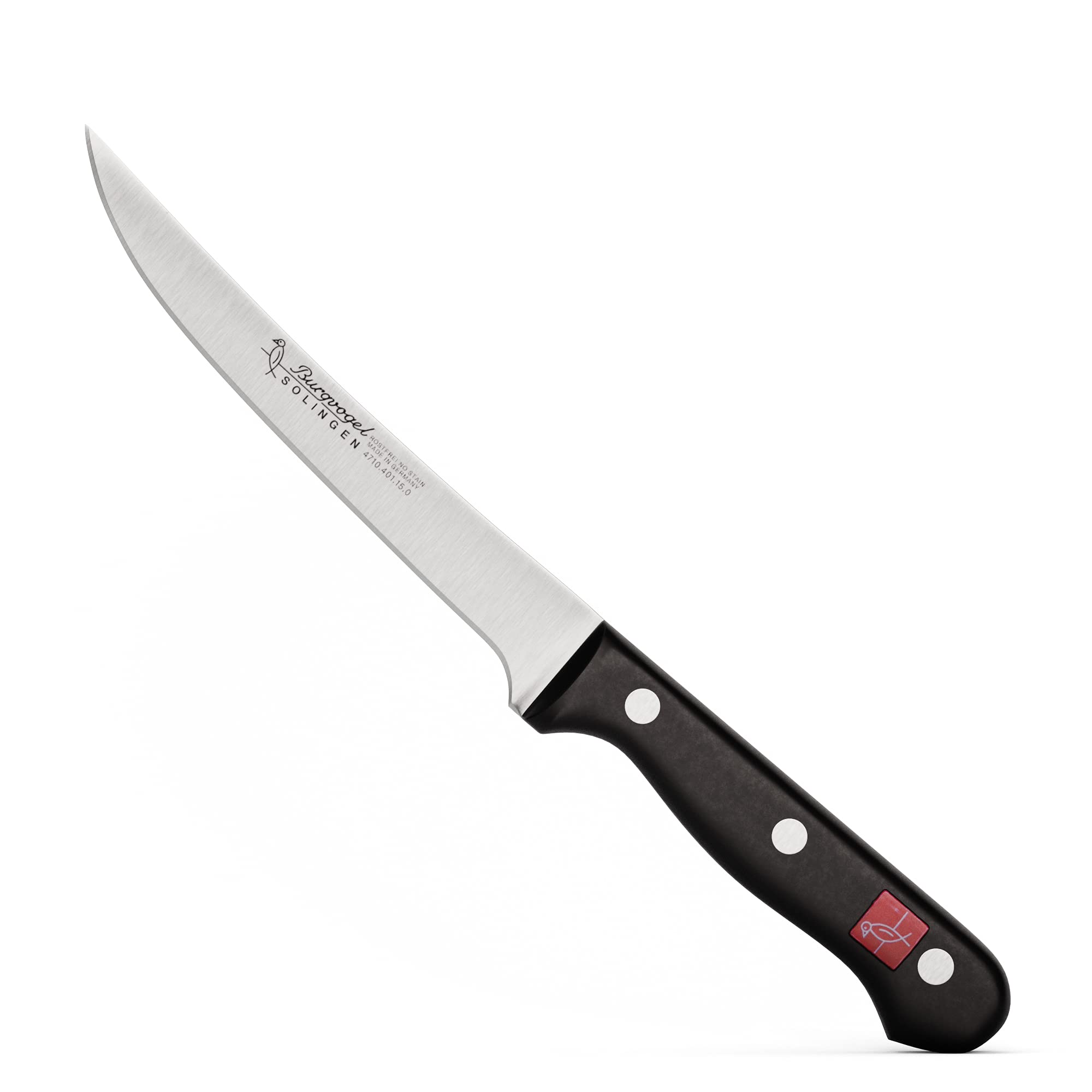 Burgvogel Solingen Serie 4000, spülmaschinengeeignet, scharf, schwarz, genietet Ausbeinmesser Line 4000 (10 Zoll = 26 Cm)