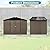 Lyngins 8x6 FT Outdoor Storage Shed, Metal Tool Shed with Lockable Doors, Peaked Roof & Frame Floor, Garden Shed with Vented Design for Backyard Garden Patio Lawn, Brown + Black