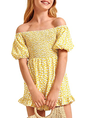 Teurkia Girls Summer Rompers Off Shoulder Floral Print Casual Beach Short Jumpsuits #TOP20