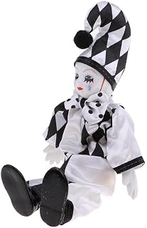 25cm Porcelain Clown Doll with Tear, Home Decor Accent