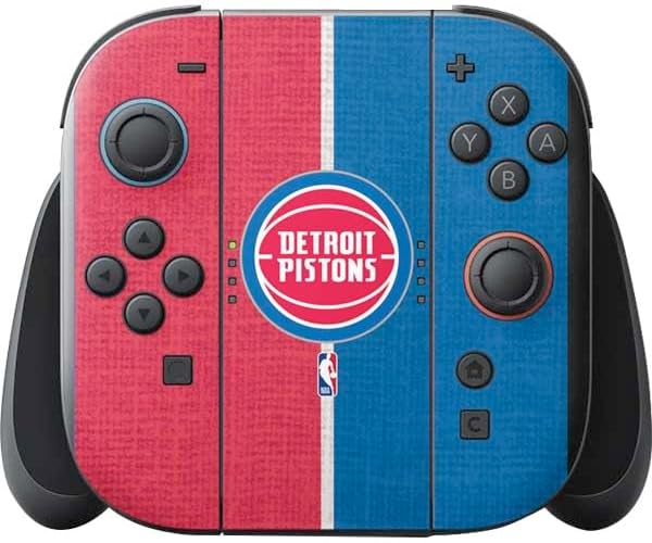 Skinit Decal Gaming Skin Compatible with Nintendo Switch 2 (2025) with Joy-Con - Officially Licensed NBA Detroit Pistons Canvas Design