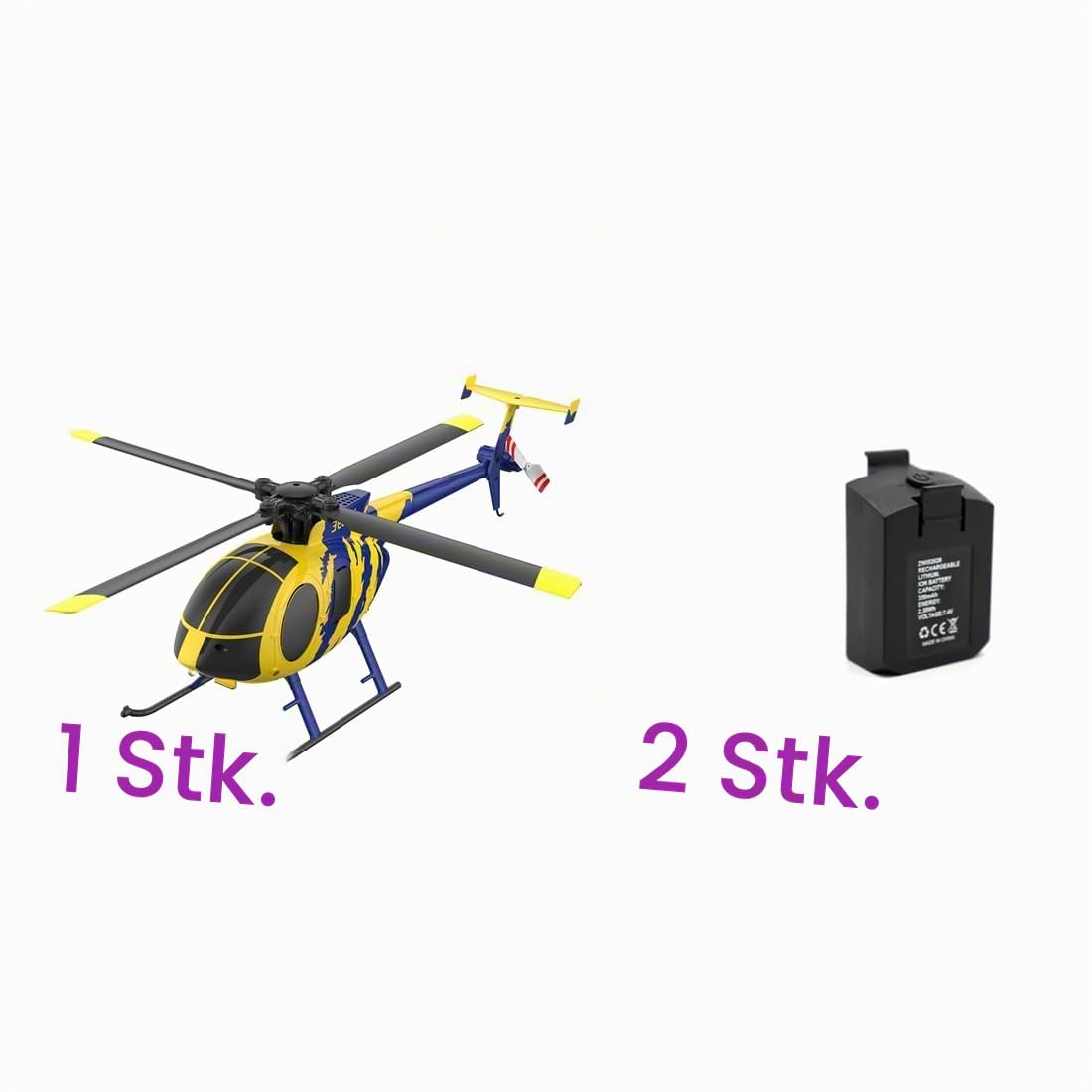 RC ERA C184 MD500 4CH RC Hubschrauber mit 6-Axis Gyro, optischem Fluss-Schwebemodus, EIN-Tasten-Start/Landung, Ferngesteuerter Helikopter für Erwachsene Anfänger(RTF).
