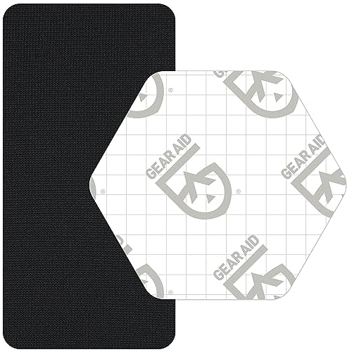 Image of GEAR AID Tenacious Tape Gore-TEX Fabric Patches for Waterproof Jacket & Rain Gear Repair, Black, 2.5 inch x 2.8 inch Hex & 2.5 inch x 4 inch Rectangle, 2 Patches