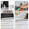 Foldable Stone Dish Drying Mat, 24"(L)×16"(W) Fast Dry Water-Absorbent Collapsibl Eco-Friendly Diatomaceous Earth Dish Drying Mats for Dishes, Cookware, Cups, Fits Any Countertop, Gery #5