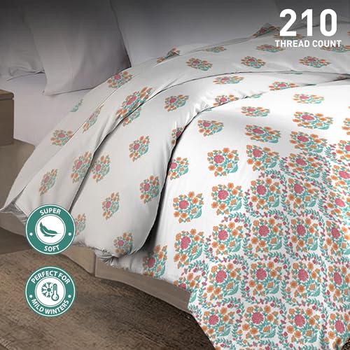 Image of MYTRIDENT Soft Comfort Comforter, 100% Cotton Cover, 200 GSM Fiber Filled Comforter, 88 Inches x 104 Inches, King Size Comforter, Printed, AC Blanket, Reversible - Cascade