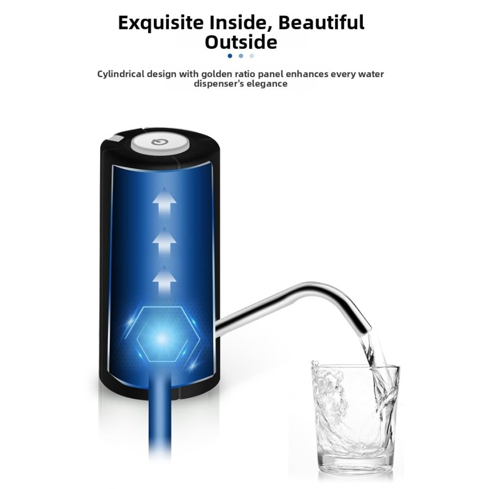 Distributeur d'eau électrique à pompe rechargeable par USB, dispositif d'aspiration automatique 5C20L, portable pour PP et acier inoxydable, noir/blanc