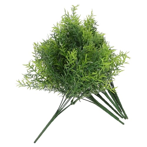 NULYLU 8pcs Artificial Rosemary Stems Greenery Faux Herbs Plastic Fake Flower Sprigs...