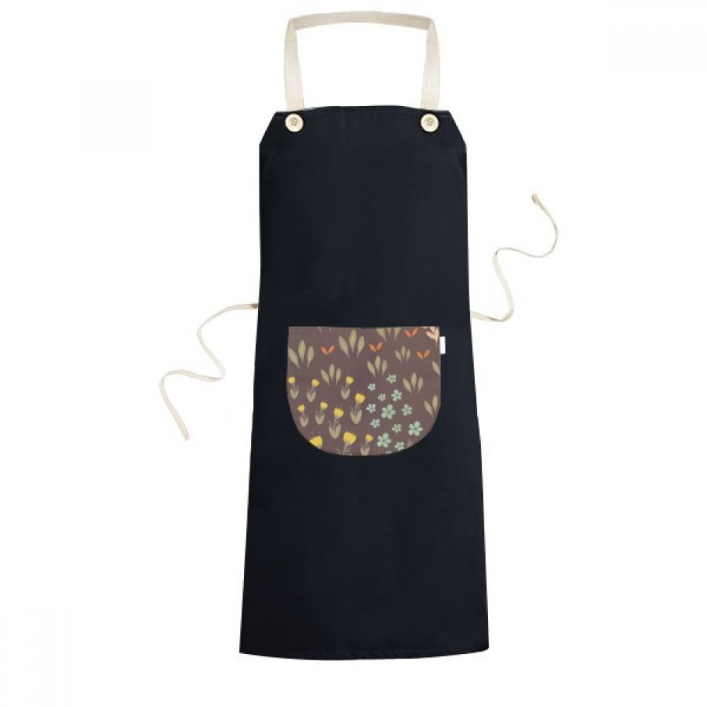 Tablier de cuisine avec poche cadeau chef original imprimé plante marron noir