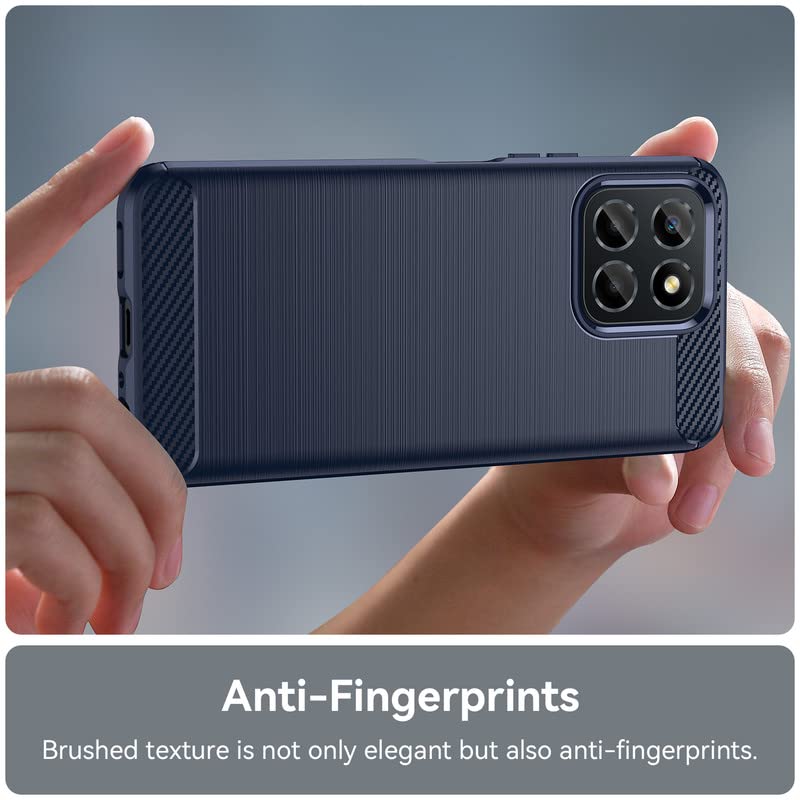 Image of Hybrid Carbon Fiber Back Case for Honor X8 5G (Blue)