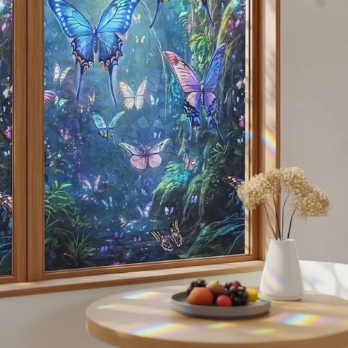 Película decorativa de privacidad para ventana azul miniatura 2