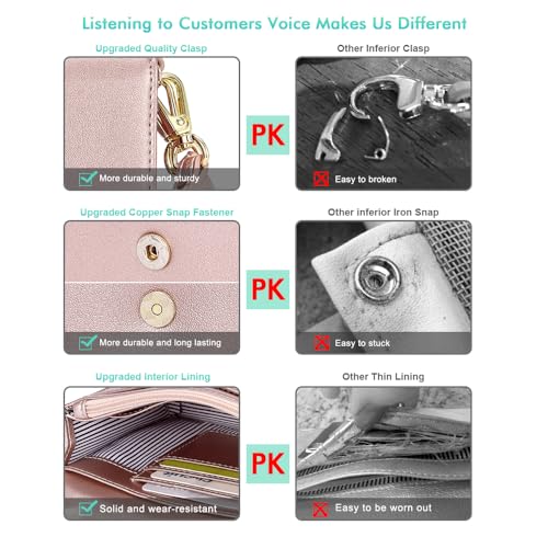 Image of nuoku Women Small Crossbody Bag Cellphone Purse Wallet with RFID Card Slots 2 Straps Wristlet