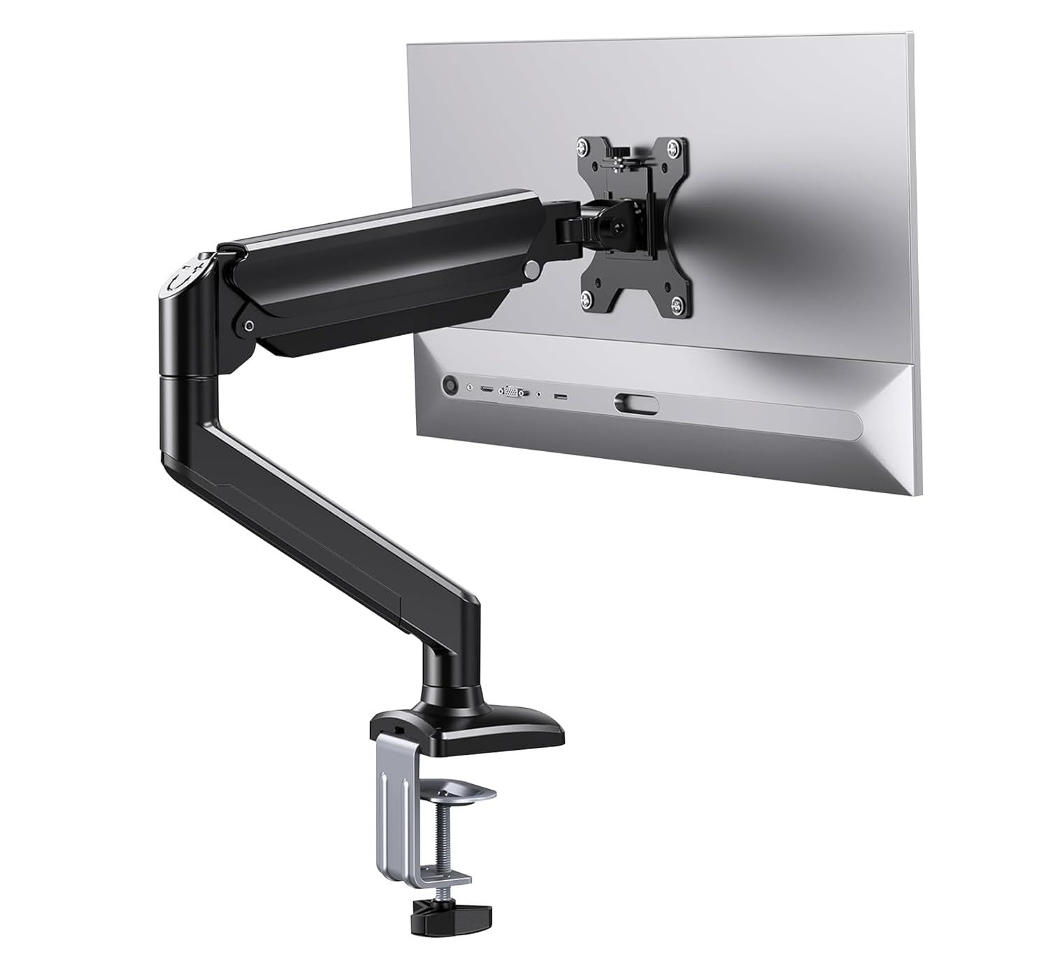 Robustt Single Arm Gas Spring Monitor Stand | Arm For 17–32" Monitor | Full Motion Monitor Desk Mount With 70 To -45 Tilt, 180 Swivel And Full Rotation | Vesa 75×75 To 100×100mm | 10 Kg Capacity-image-48