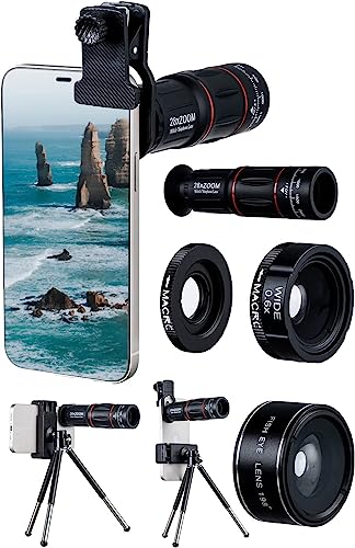 Amazon.co.jp: Leikf 4 in1 スマホ用カメラレンズ 28倍望遠レンズ付き