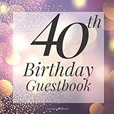 40th Birthday Guestbook: Purple Gold Sparkle Bokeh Guest Book - Elegant 40 Birthday Wedding...