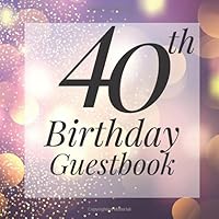 40th Birthday Guestbook : Purple Gold Sparkle Bokeh Guest Book - Elegant 40 Birthday Wedding Anniversary Party Signing Message Book - Gift Log and Photo Space,Beautiful Milestone Keepsake Present - Sp 1094949663 Book Cover