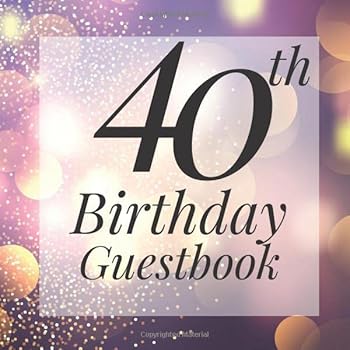 40th Birthday Guestbook : Purple Gold Sparkle Bokeh Guest Book - Elegant 40 Birthday Wedding Anniversary Party Signing Message Book - Gift Log and Photo Space,Beautiful Milestone Keepsake Present - Sp