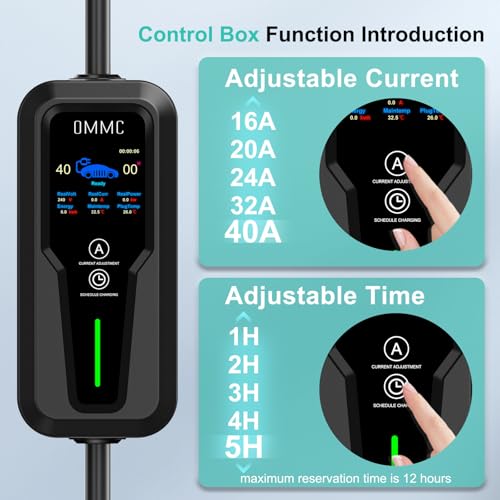 Ommc OMMC-001 Level 2 Portable Ev Charger 40Amp 240V 9.6Kw 25 Ft Electric Vehicle Charging Stations thumb #2