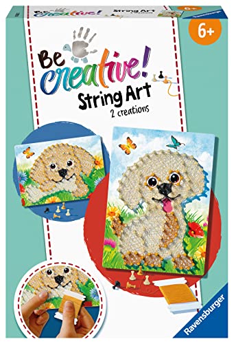 Ravensburger – Be Creative – String Art Midi – Dogs – Chiens – Tableau en Fil tendu – Création Objets – Loisir créatif – Activité détente et créative – Dès – 18243