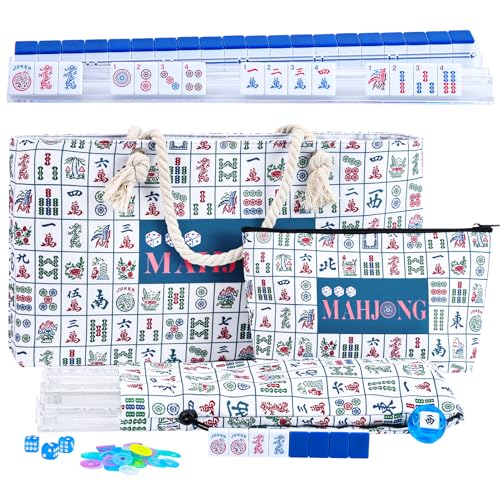Juego de Mahjong Americano con 166 fichas y accesorios