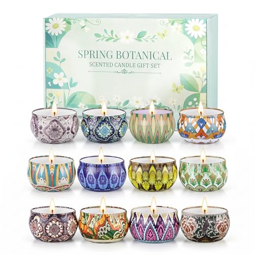 YINUO Scented Candle Gift Set for Women, 12 Pack Soy Wax Aromatherapy Candles, Floral, Citrus & Fresh Scents, Birthday Gifts for Women
