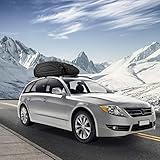 ﹟ 🚗 Premium Wasserbeständigkeit ﹟ Diese Dachbox hat eine superhohe wasserdichte Leistung. Es kann für verschiedene Wetterbedingungen wie (starke) regnerische und verschneite Tage verwendet werden. Bei Regenwetter ist Ihr Gepäck auch garantiert sauber und trocken.