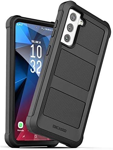 Encased Falcon-Series for Samsung Galaxy S21 Case - Heavy Duty Protective Full Body Phone Cover (Matte Black)