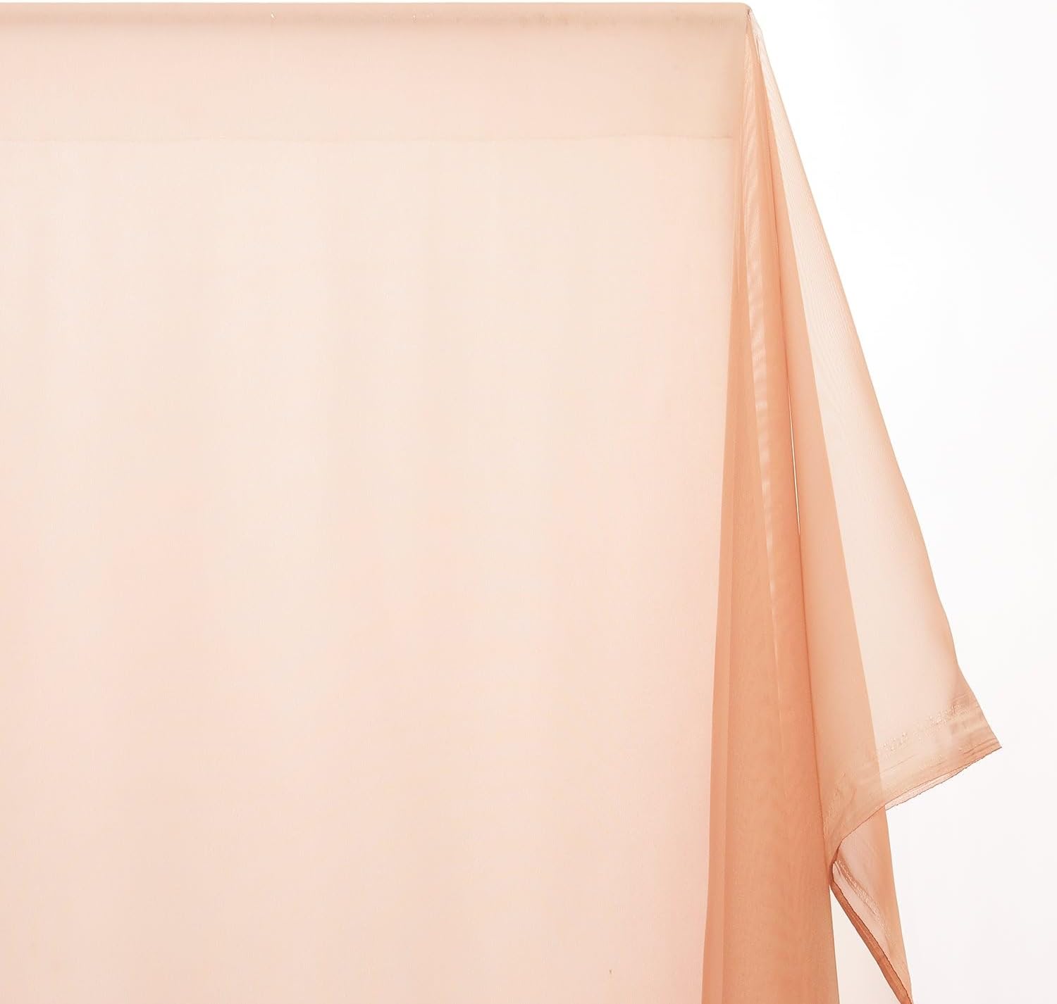 Sheer Voile Fabric Extra Wide 118" Lightweight 45 GSM Polyester by The Yard to Sew Curtains & Décor - Ovaltine (10 Yards)