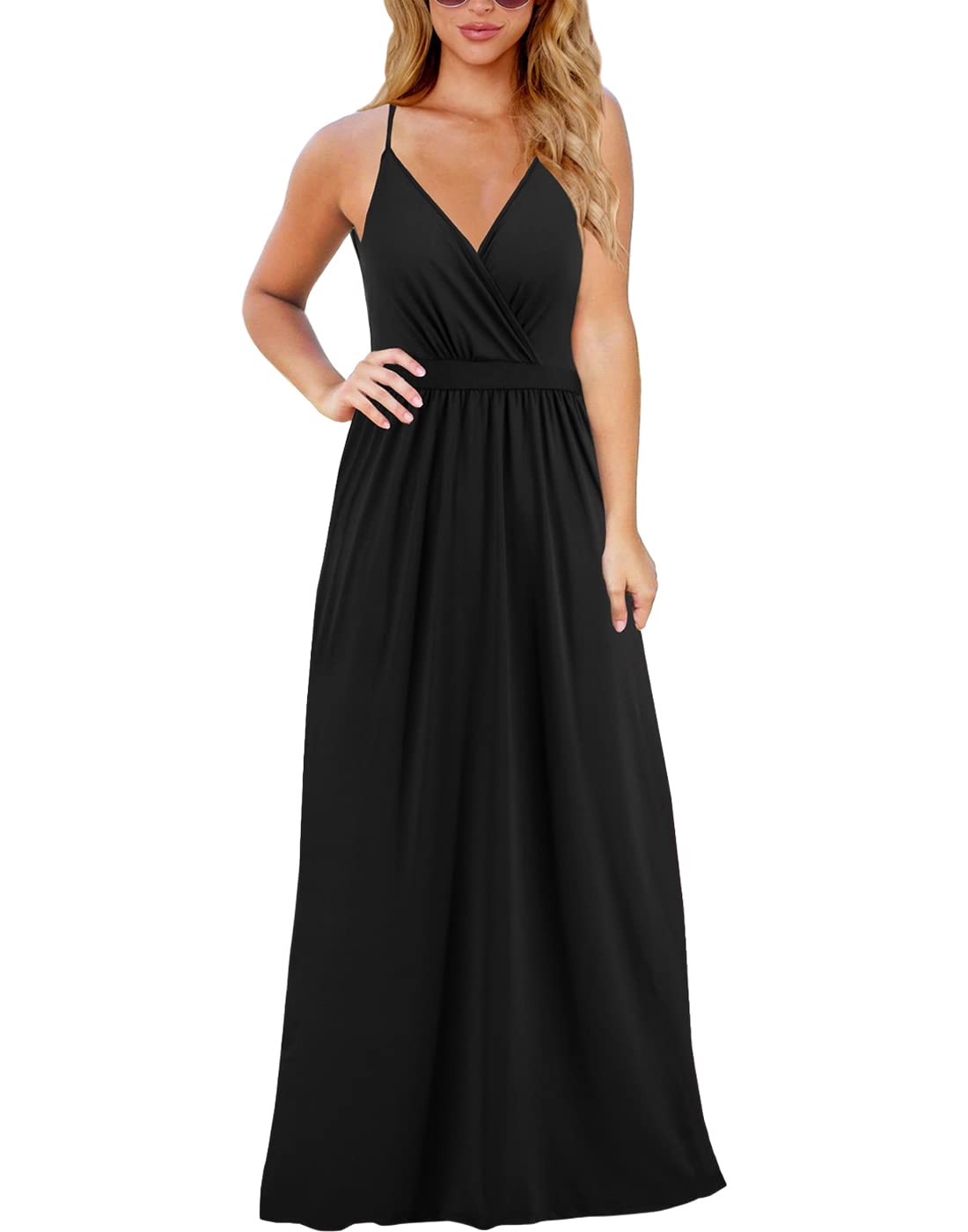MAFA Mujer Vestidos de Playa Casual Verano Sin Manga de Fiesta Largos Boho Floral Impresa Ceremonia Noche