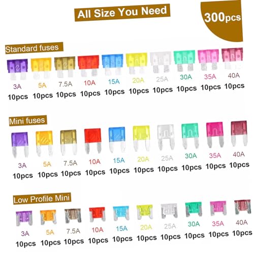 Kit de fusibles automotrices Alipis, 300 piezas, caja organizadora, fusibles mini resistentes a altas temperaturas para autos, camiones, botes y motocicletas miniatura 3