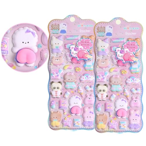 ぷくぷくシール 可愛い 3D立体 スマホケース飾り 装飾用 DIY用 手帳 ステッカーデコ 手作り キラキラ 貼り付け 水筒 ペン 手芸用品 ステッカー アルバム 贈り物 誕生日プレゼント (お尻3Dシール-C02)