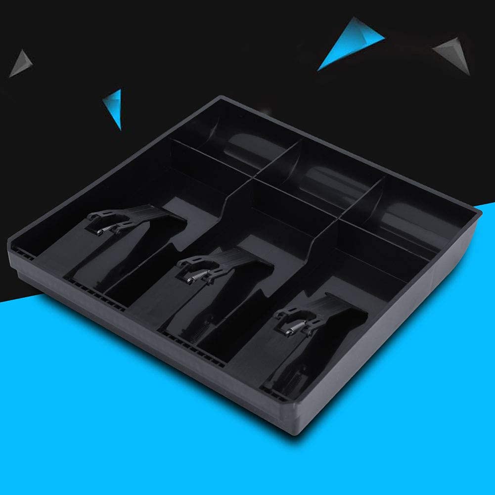 Cassetto Cassa Registratore, Vassoio dell'inserto per Contanti 3 Banconote 3 Monete Scatola Porta Soldi con Molla Robusta e Design a Forma di (Nero)