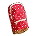 Produktbild foreverweihuajz Mini Lovely Polka Dots Bedruckte Leinwand Mäppchen, cartoon Studenten School Pen Halter Tasche  Gelb/Rot/Blau/Pink 1 rot