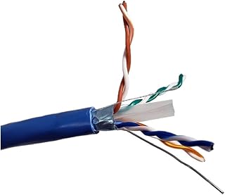 Micro Connectors 250 Feet Cat6 Solid STP Bulk Ethernet 23AWG Cable (Blue) (TR4-560SHBL-250)