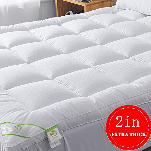 SUFUEE Mattress Topper King 400TC Cotton Mattress Pad with Deep Pocket - Extra