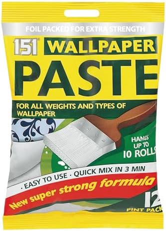 151 All Purpose Wallpaper Paste | Super Strong Wall Paper Adhesive - Ready in 3 Minutes | Suitable for All Types & Weights of Wallpaper | Easy To Use - Hangs Up To 10 Rolls (12 Pints)