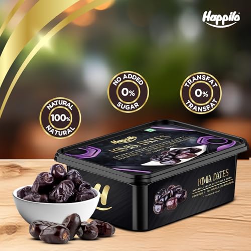 Image of Happilo Premium Soft Kimia (Mazafati Dates) 500g | Khajur, Khajoor | Dry Fruits | Healthy Snacks | Soft Texture | Natural Sweetness