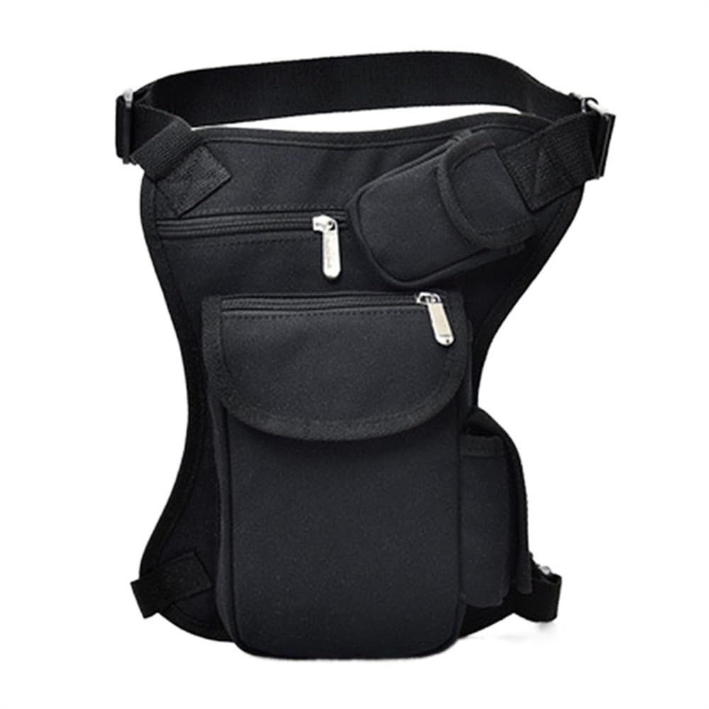 Sacoche moto jambe hommes en toile souple et résistante avec multipoches