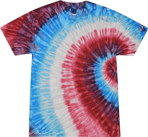 Chemise tie-dye Colortone 100% coton unisexe grande taille 5XL Fire Cracker
