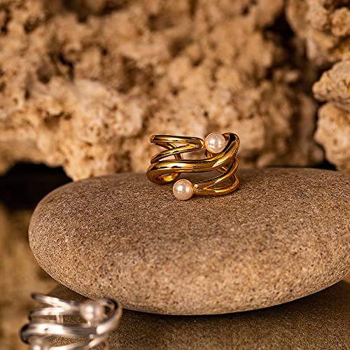 C.paravano Layered Ear Cuff For Women | Ears Clip For Women | Pearl Earrings For Women | Gold Plated Cuff Earrings For Women | Studs Earrings For Women | Non Pierced Ear Clips #TOP4