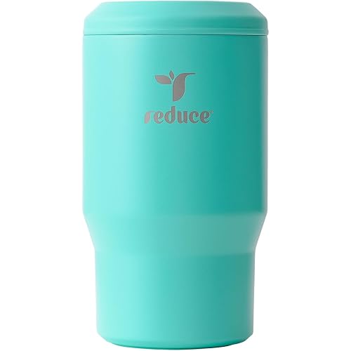 Reduce 4-in-1 Drink Cooler - Versatile Can & Bottle Holder with Vacuum Insulation - Keeps Drinks Cold Up to 4 Hours - Includes Bottle Opener - Fits Cupholders & Dishwasher Safe - 14oz - Ocean Breeze