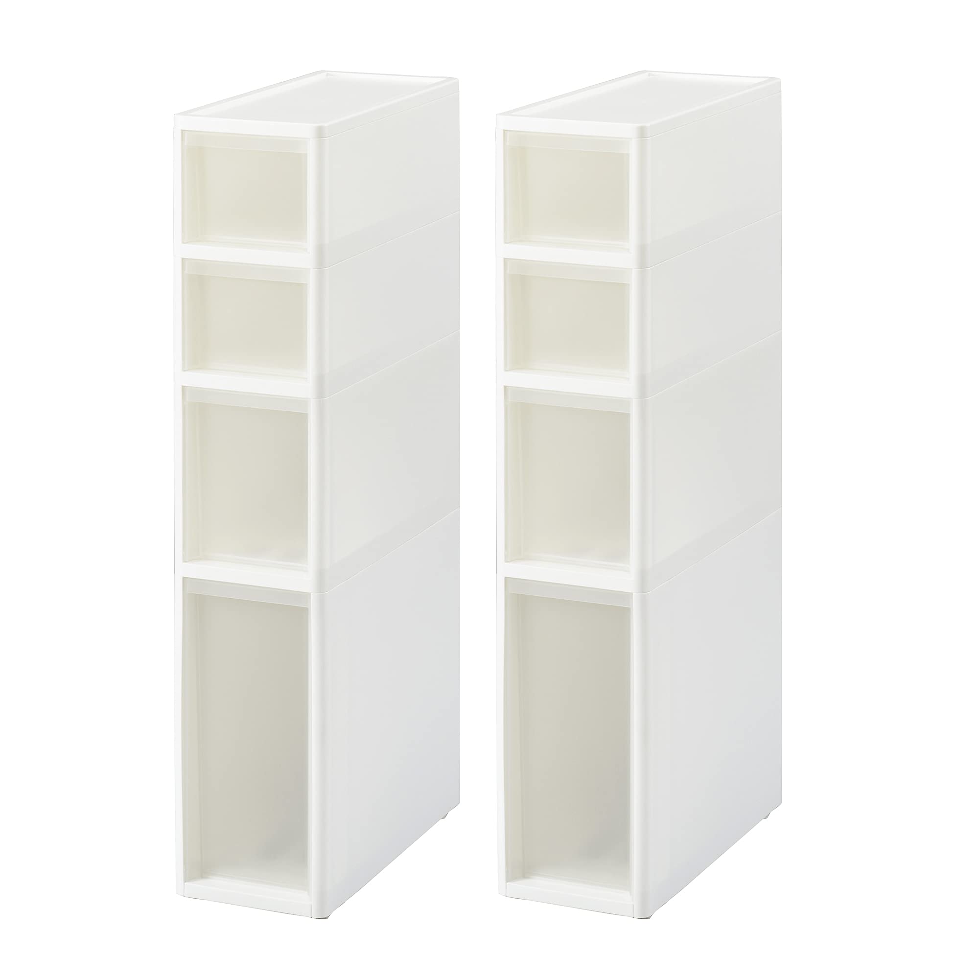 ASTAGE Cajón de almacenamiento delgado, 4 cajones pequeños x2, mediano x1, grande x1/7.1 pulgadas delgado x 33.5 pulgadas de alto | Tipo B - 2 unidades