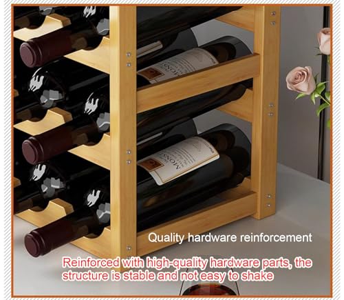 Soporte para botellas de vino de bambú resistente para encimera miniatura 4