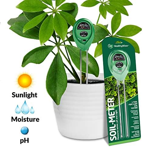 Soil pH Meter, 3-in-1 Soil Test Kit for Moisture, Light & pH, A Must Have for Home and Garden, Lawn, Farm, Plants, Herbs & Gardening Tools, Indoor/Outdoors Plant Care Soil Tester (No Battery Needed)