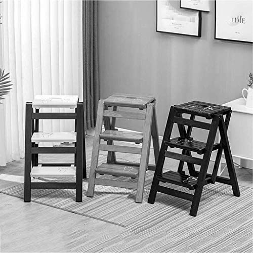 Taburete de madera y escalera plegable multiusos para el ático 5