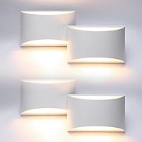 Vista 14 de Aipsun Aplique de pared LED moderno negro para interiores, 1 paquete de luces de montaje en pared con cable arriba y abajo para sala de estar