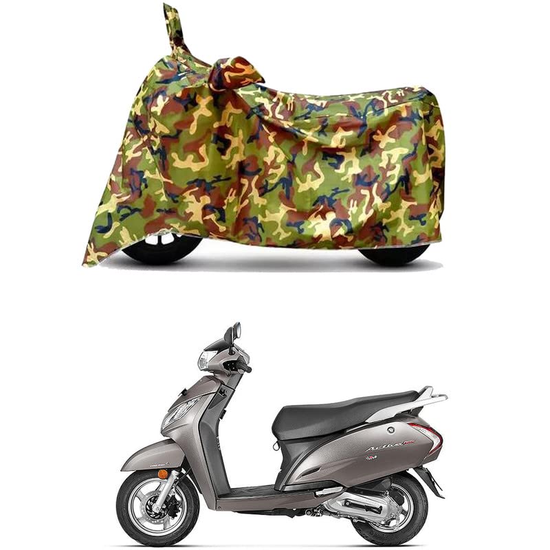 Image of Waterproof 100% PVC Coated Full Bike Scooty Two Wheeler Body Cover Compatible for Honda Activa BS6 /UV-Rays /Heat Protection /Birds Dropping /Scratchproof /Dust Proof [6X6 Jungle Print]